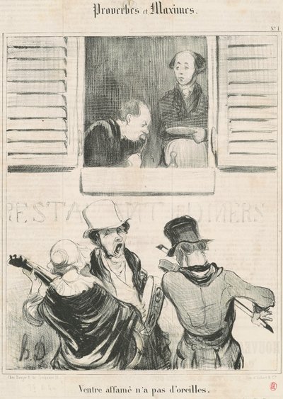 nälkäisellä vatsalla ei ole korvia tekijältä Honoré Daumier