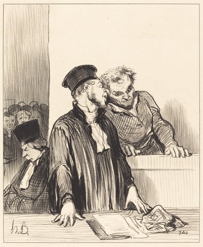 Tässä on yleinen syyttäjä, joka kertoo sinulle asioita... epämiellyttäviä... tekijältä Honoré Daumier