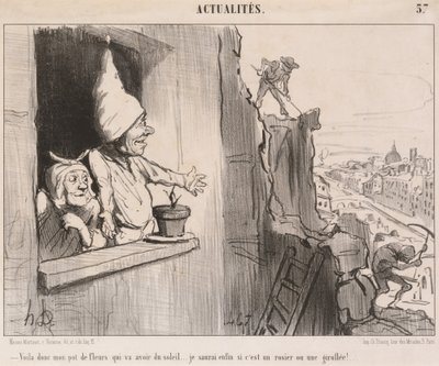 Voila... kukkaruukkuni... saa aurinkoa... tekijältä Honoré Daumier