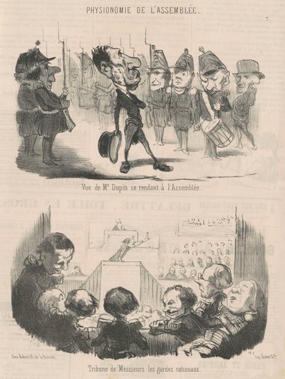 Näkymä herra Dupinista kokoukseen menossa tekijältä Honoré Daumier