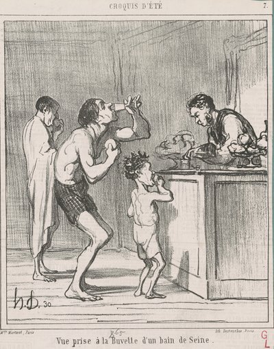 Näkymä kylvyn virkistysbaarista tekijältä Honoré Daumier