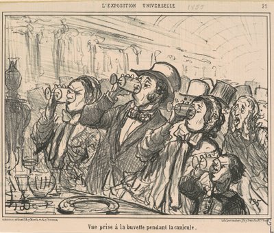 Näkymä otettu baarista helleaallon aikana tekijältä Honoré Daumier