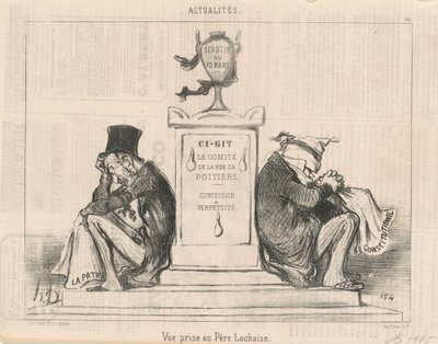 Näkymä otettu Père Lachaisesta tekijältä Honoré Daumier