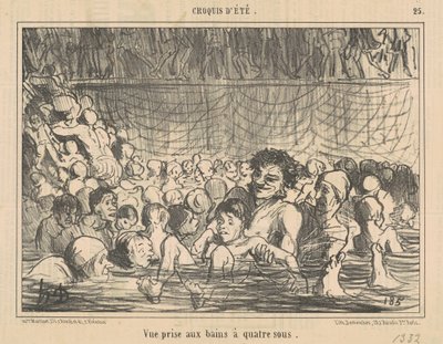 Näkymä on otettu neljän kylvyn kylvyistä tekijältä Honoré Daumier