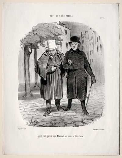 Mitä haluat, levy 7: Otettuasi dandien osan hakemistosta tekijältä Honoré Daumier