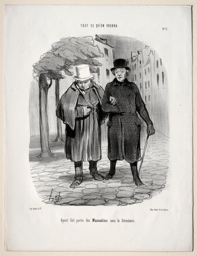 Mitä haluat, levy 7: Otettuasi dandien osan hakemistosta, 1847. tekijältä Honoré Daumier