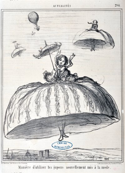 paglalarawan para sa Serie Actualites “paraan ng paggamit ng mga petticoat na bagong uso"finn tekijältä Honoré Daumier