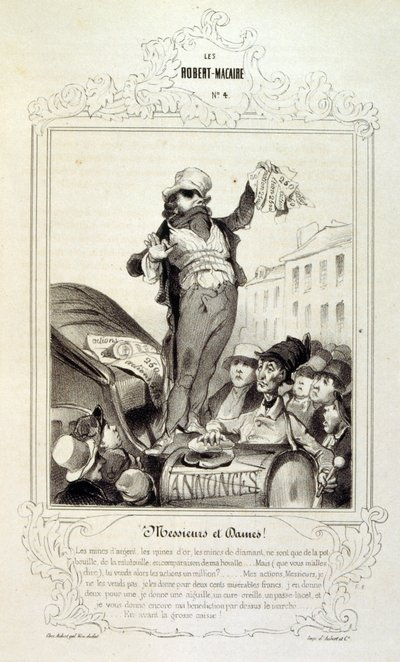 kuvituksia ideoista ja legendoista Philipon otsikolla Les Cent ja Robert Macaire. tekijältä Honoré Daumier