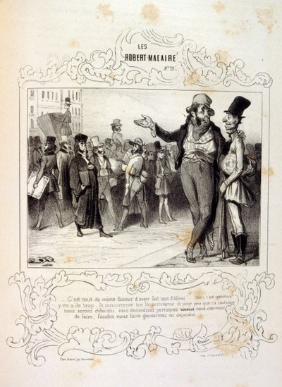 kuvituksia ideoista ja legendoista Philipon otsikolla Les Cent ja Robert Macaire tekijältä Honoré Daumier