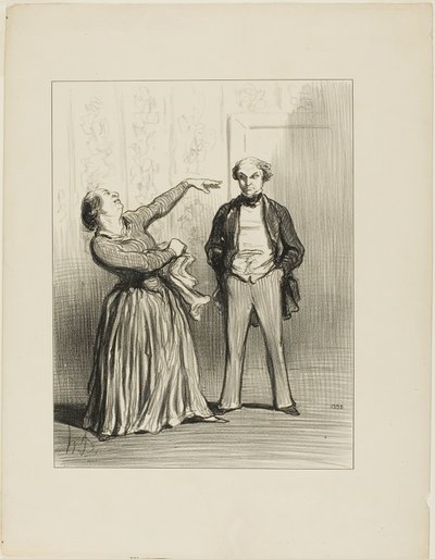 "- Aviomiehet eivät todellakaan ole sitä, mitä turhamainen kansa haluaa uskoa!", levy 3 teoksesta Les Divorceuses tekijältä Honoré Victorin Daumier