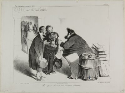 Oikeudenmukainen palkinto velvollisuudentuntoisille äänestäjille, levy 404. tekijältä Honoré Victorin Daumier