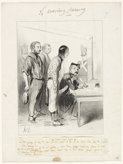 Mies pelastui vastoin tahtoaan, levy seitsemän teoksesta Les Canotiers Parisiens. tekijältä Honoré Victorin Daumier