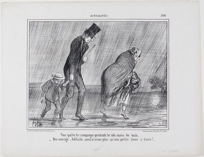 Maaseuturetki kauniin toukokuun aikana. "- Rohkeus... Adelaïde se on vain toinen liiga mennä," levy 308 alkaen Actualités tekijältä Honoré Victorin Daumier