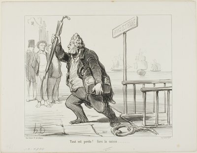"Kaikki on menetetty - pelasta kassakone" tekijältä Honoré Victorin Daumier
