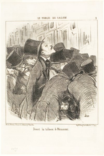 Meissonnierin maalausten edessä, levy 3 Le Public Du Salon -teoksesta tekijältä Honoré Victorin Daumier