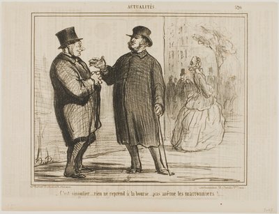 On outoa: mikään ei nouse pörssissä, eivät edes kastanjapuut!, levy 520 alkaen Actualités tekijältä Honoré Victorin Daumier