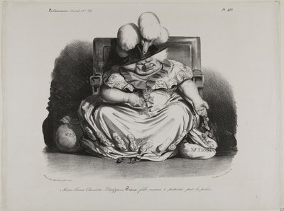 Marie Louise Charlotte Philippine Pairie, prostituoitu, poliisin myöntämä lupa. tekijältä Honoré Victorin Daumier