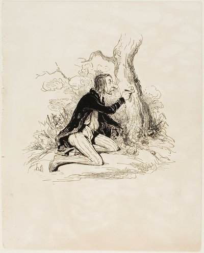 Nuorukaisparka! Vielä yksi kirje, ja hänen moraalinen tilanteensa kävisi täysin selväksi, laatta 1 teoksesta Sentimens Et Passionsa. tekijältä Honoré Victorin Daumier