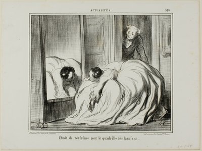 Study of Reverence for the Quadrille of the Lancers, levy 380 alkaen Actualités tekijältä Honoré Victorin Daumier