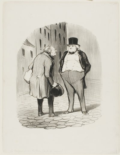 Porvari ja hänen räätälinsä, levy 5 teoksesta Les Bons Bourgeois. tekijältä Honoré Victorin Daumier
