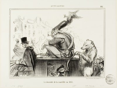 Courtille-joen laskeutuminen vuonna 1855, levy 165 asiakirjasta Actualités. tekijältä Honoré Victorin Daumier