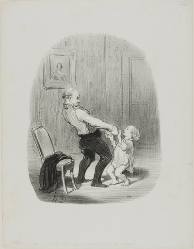 Ensimmäinen tanssi Lession, alkaen Les Papas tekijältä Honoré Victorin Daumier