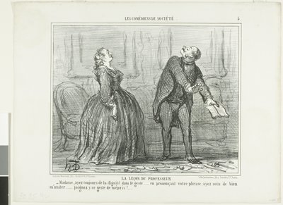 Professorin oppitunti, levy viisi teoksesta Les Comédiens de Société (Yhteiskunnan komediensit) tekijältä Honoré Victorin Daumier