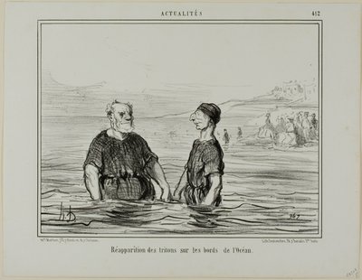Meren tritonien ilmestyminen, levy 412, Actualités-julkaisusta. tekijältä Honoré Victorin Daumier