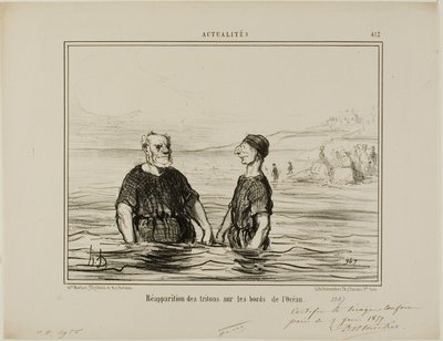 Meren tritonien ilmestyminen, levy 412, Actualités-julkaisusta. tekijältä Honoré Victorin Daumier