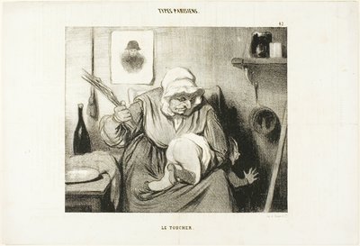 Kosketus, levy 42 kirjasta Types Parisiens. tekijältä Honoré Victorin Daumier