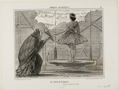 Eroksen äiti (jota ei pidä sekoittaa Venukseen), laatta 10 Croquis Dramatiques -teoksesta. tekijältä Honoré Victorin Daumier
