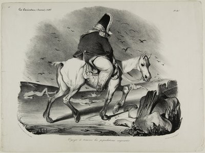 Matkustaminen tarkkaavaisen väestön keskuudessa, levy 413 tekijältä Honoré Victorin Daumier