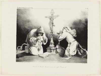 Kun paholainen vanheni, hänestä tuli erakko, levy 476. tekijältä Honoré Victorin Daumier