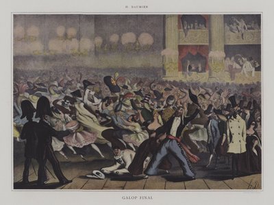 Galopin finaali (väri litho) tekijältä Honore (after) Daumier