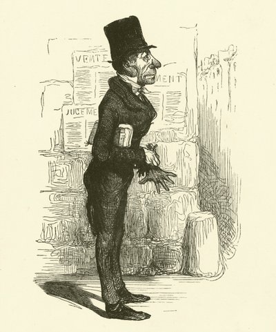 Pikkulakimies (kaiverrus) tekijältä Honore (after) Daumier