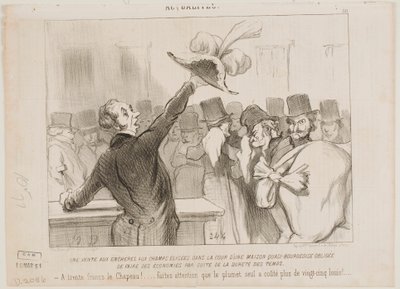 Huutokauppa keskiluokkaisessa talossa tekijältä Honoré Daumier
