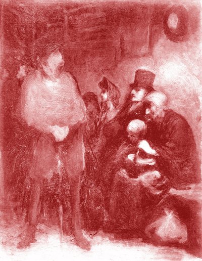 Odotushuone, näyttely Daumier Galerie Durand-Ruelissa vuonna 1878 tekijältä Honoré Daumier