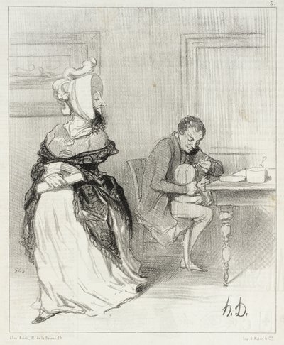 Hyvästi, rakkaani, menen kustantajieni luo!... tekijältä Honoré Daumier