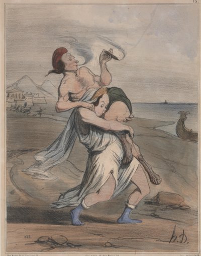 Muinainen historia, no. 13: The Abduction of Helen (Ancient History, nro 13: The Abduction of Helen) tekijältä Honoré Daumier