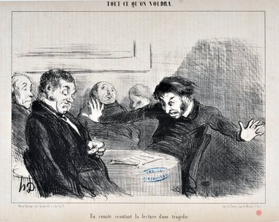 Honore Daumierin (1808-1879) taideteos. Charivari on vuodelta 1852: Serie ALL CE QU