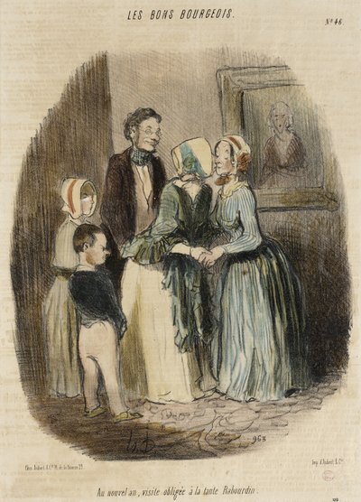 Uutena vuotena pakollinen vierailu Rabourdin-tädin luona tekijältä Honoré Daumier