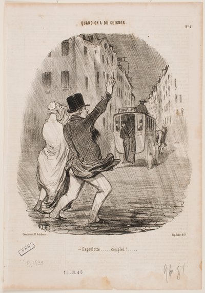 Hitto! Se on täynnä! tekijältä Honoré Daumier