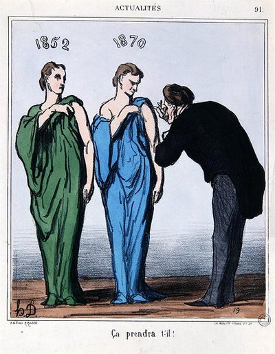 Sarjakuva kansanäänestyksestä 8. toukokuuta 1870, Le Charivarista (värilitho) tekijältä Honoré Daumier
