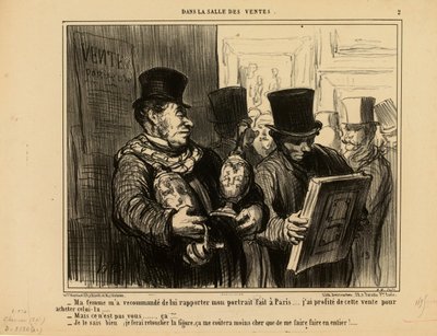 Huutokauppasalissa nro 2: Vaimoni kehotti minua tuomaan hänelle muotokuvani... tekijältä Honoré Daumier