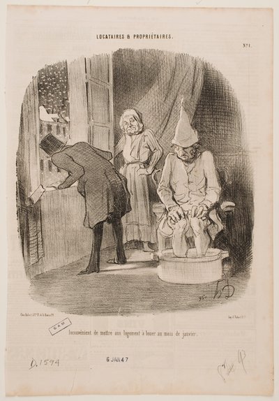 Haittapuoli siitä, että asuntonsa antaa vuokralle tammikuussa tekijältä Honoré Daumier