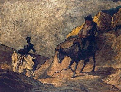 Don Quijote ja Sancho Panza tekijältä Honoré Daumier