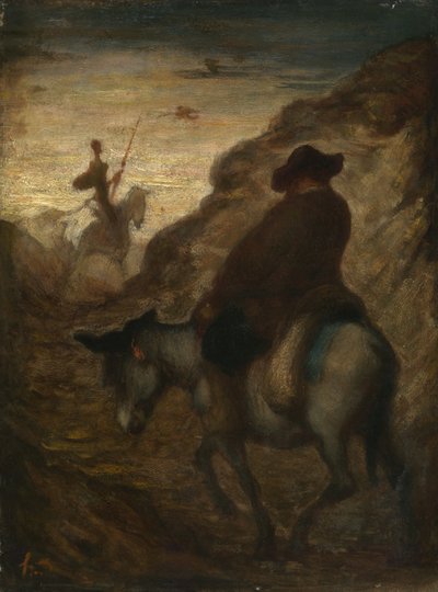 Don Quijote ja Sancho Panza, n. 1864–1865 (öljy kankaalle) tekijältä Honoré Daumier