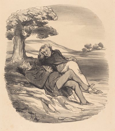 Suloinen vapaa-aika eläkkeellä olevan rautakaupan... tekijältä Honoré Daumier