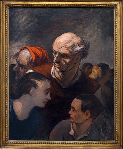 Perhe barrikadeilla vuonna 1848. Honore Daumierin (1808-1879) maalaus, öljy kankaalle tekijältä Honoré Daumier