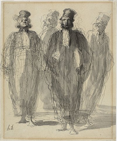 Neljä lakimiestä tekijältä Honoré Daumier